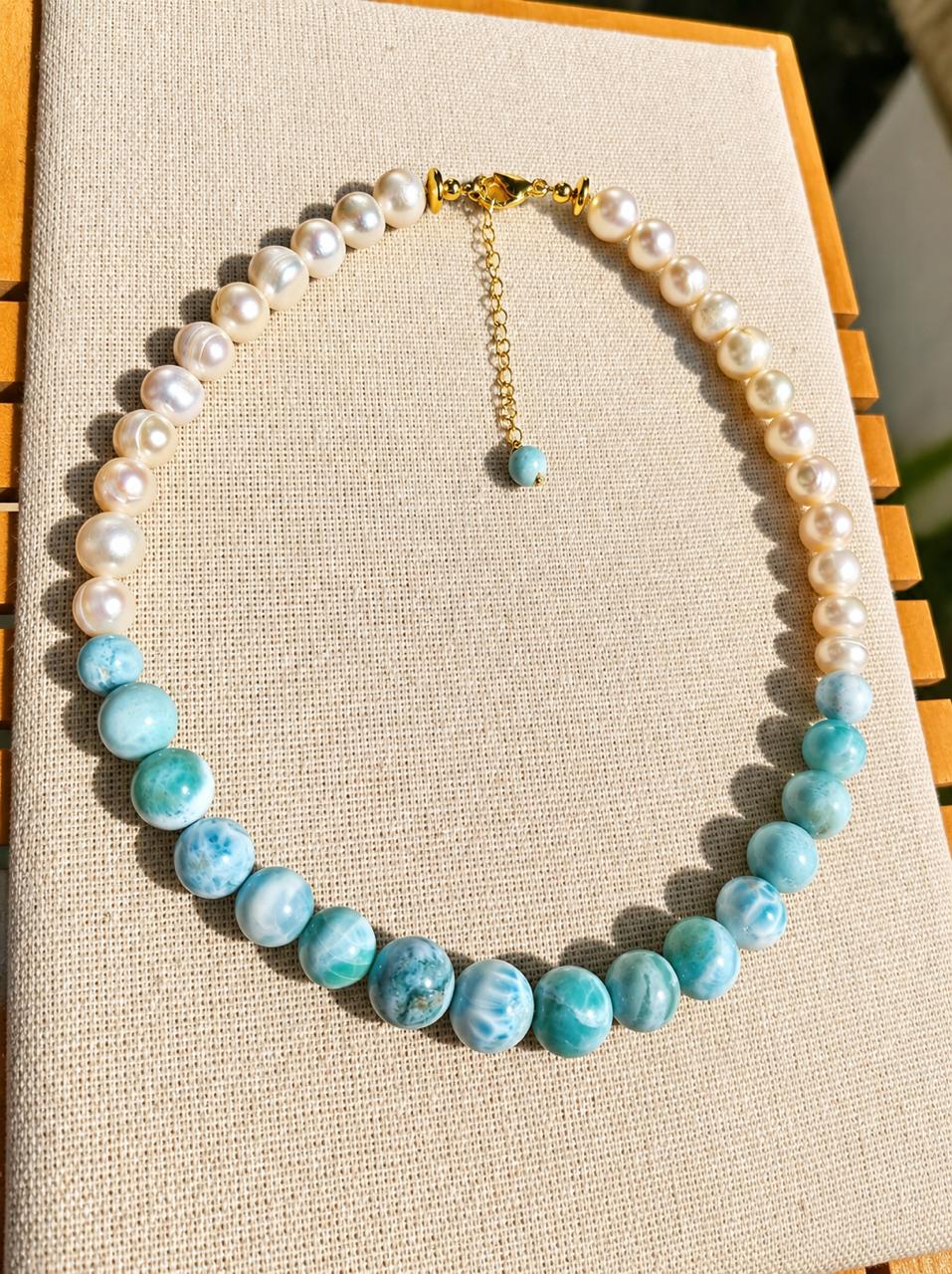 Choker de Perlas y Larimar