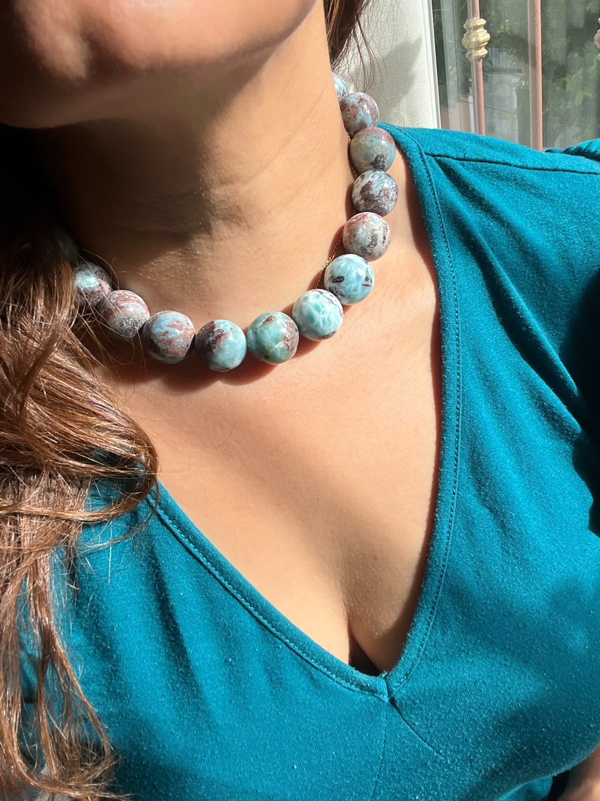 Choker de Larimar Jaspeado