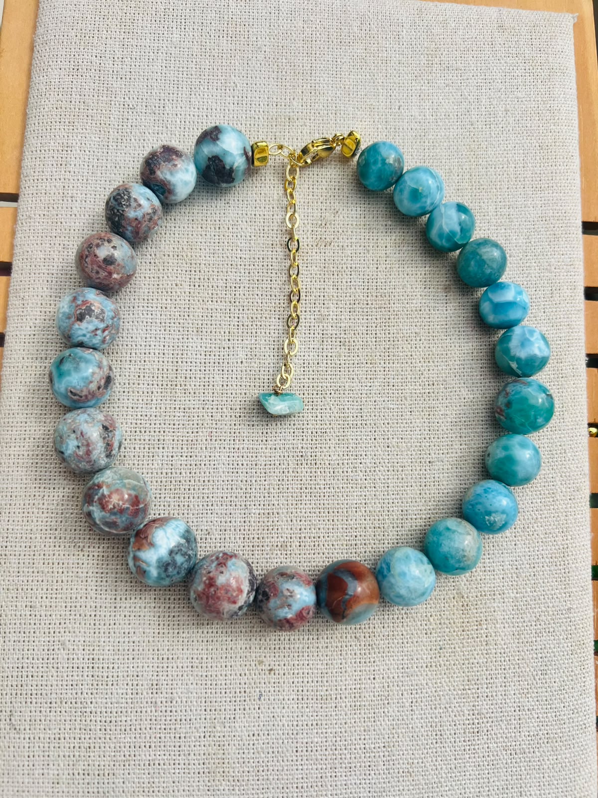 Choker de Larimar Jaspiado y Larimar